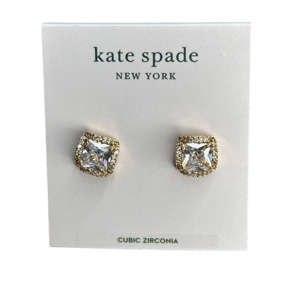 Kate Spade New York That Sparkle Princess Cut Large Studs Earrings